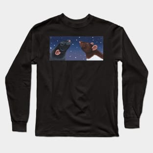 Black and Agouti Hooded Rat Stargazing Long Sleeve T-Shirt